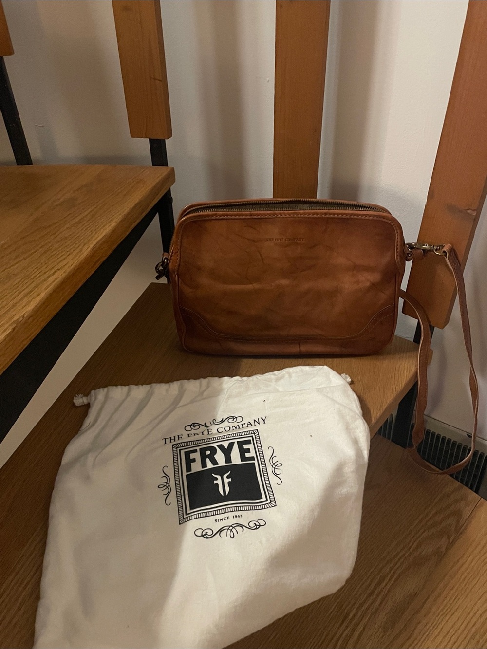 Frye Cognac Leather Messenger Bag
